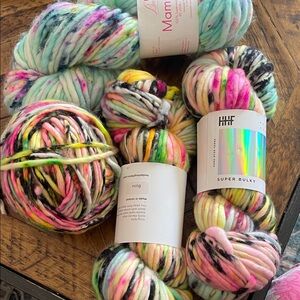 Hedgehog Fibres 3 Skeins of super bulky & bonus skein of Baah Yarn’s Mammoth